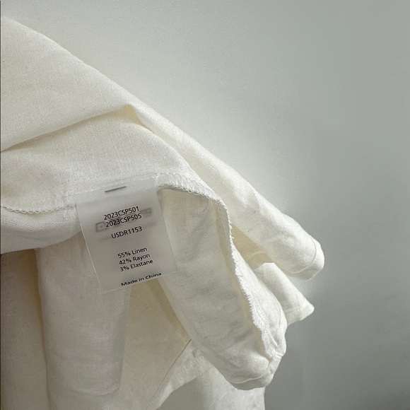 Universal Standard Tracy Linen Blend Wrap Dress White Small 14-16 NWT - Picture 5 of 7